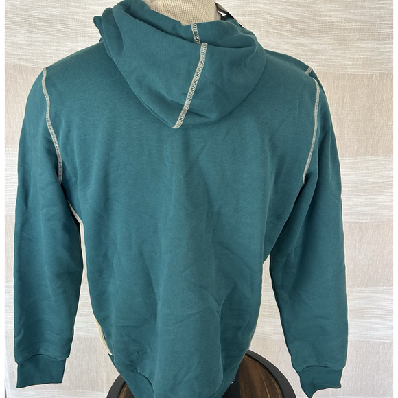 Puma Patched Up Men's Large Hoodie Malachite Teal Green Pullover Sweatshirt L - Picture 4 of 11